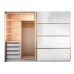 Gold Dulap 2800 Crem cu usi MDF Lucios si Oglinda + 1 Comoda